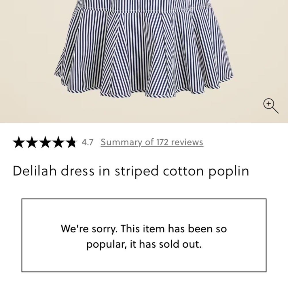 J Crew Delilah Dress in Striped Cotton Poplin. Size Small - Picture 15 of 15